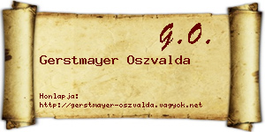 Gerstmayer Oszvalda névjegykártya
